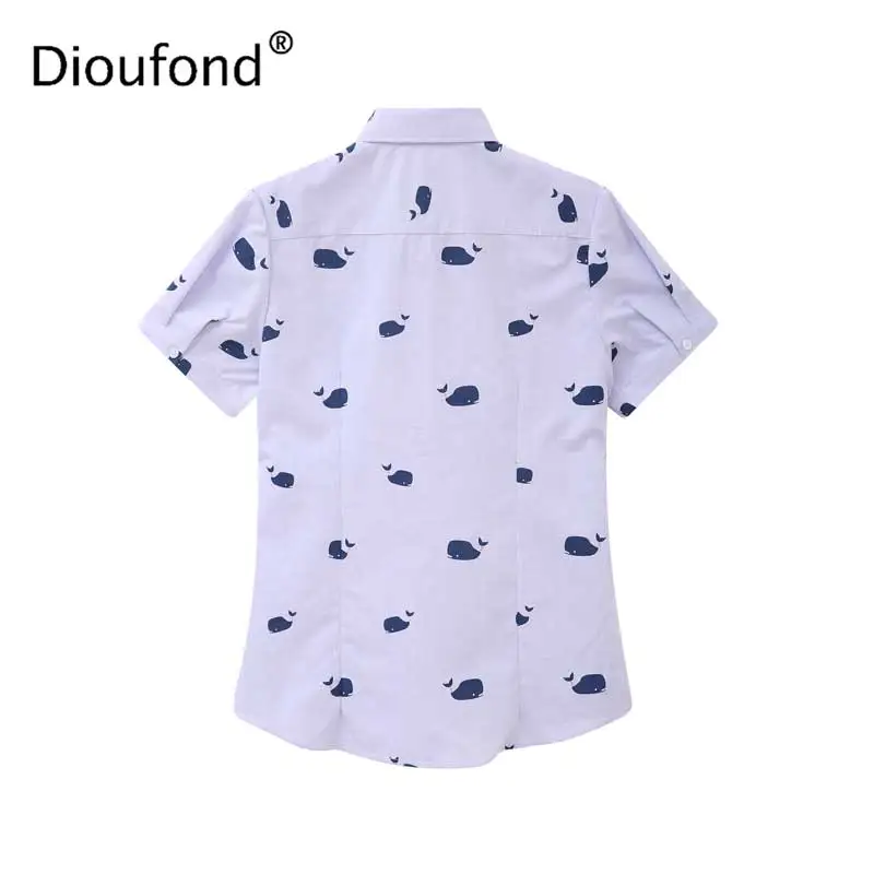 Dioufond для женщин рубашки с короткими рукавами КИТ Blusas Femininas 2018 повседневное