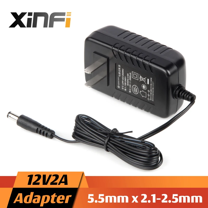 Новый преобразователь XinFi 12 В 2 а/1 А переменного тока 100-240 адаптер постоянного 5 мА