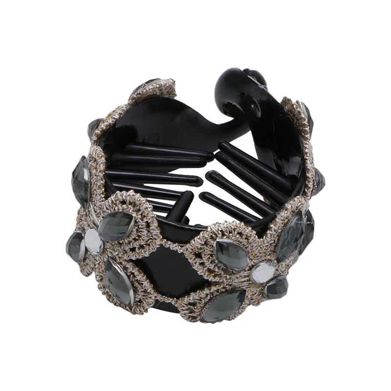 Распродажа женские Стразы цветок заколка для волос коготь резинка лента