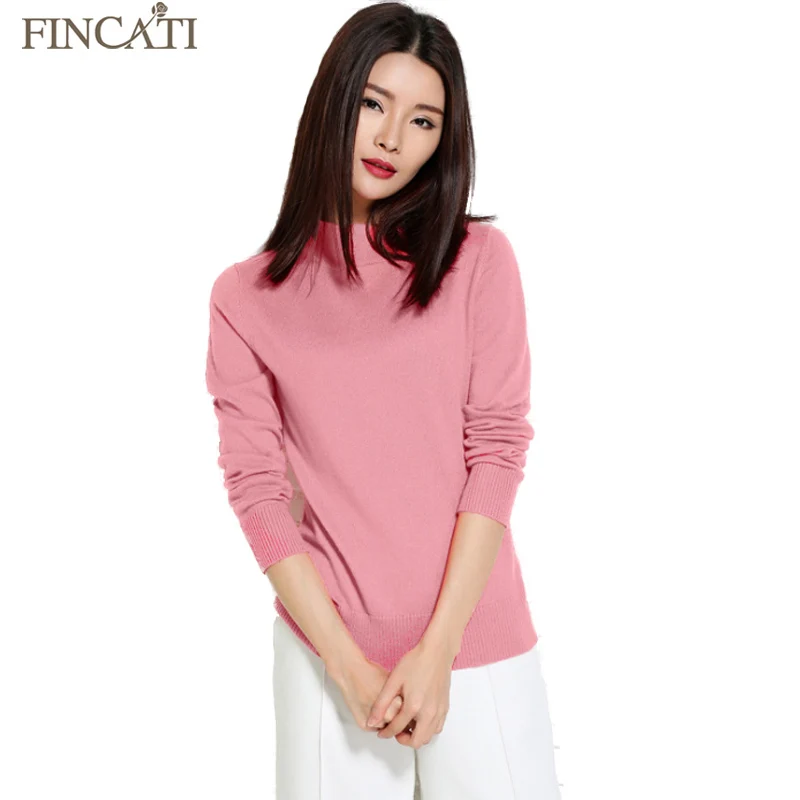 Women Autumn Winter Half Turtleneck Cashmere Blend Knitted Pullover Multi Colors Knitwear Thin Sweaters All-Match Jersey | Женская