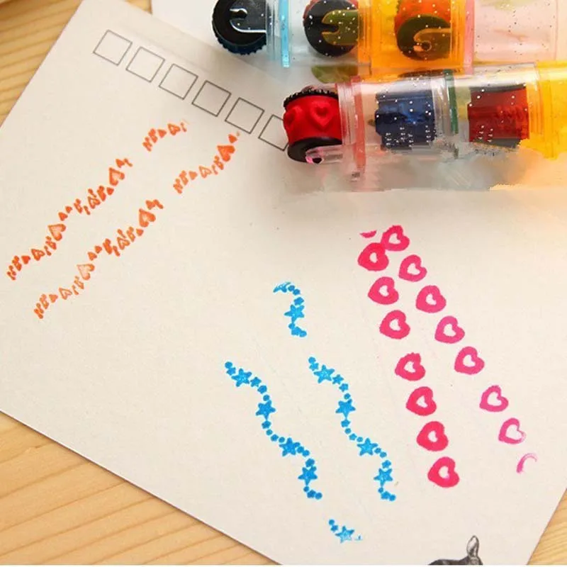 1 шт в лоте Красочные мультфильм прокрутки штамп набор игрушек для детей