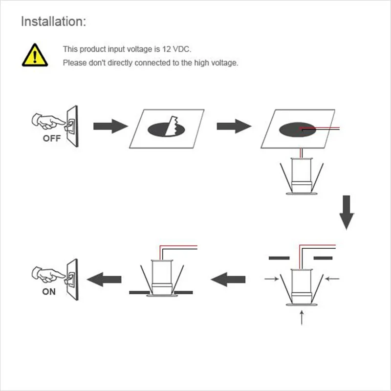 12 шт. 1 Вт Круглый Мини Встраиваемый светодиодный светильник круглый маленький