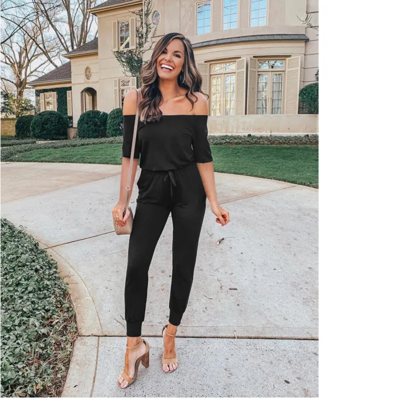 Женские летние длинные брюки с открытыми плечами без бретелек|Женские