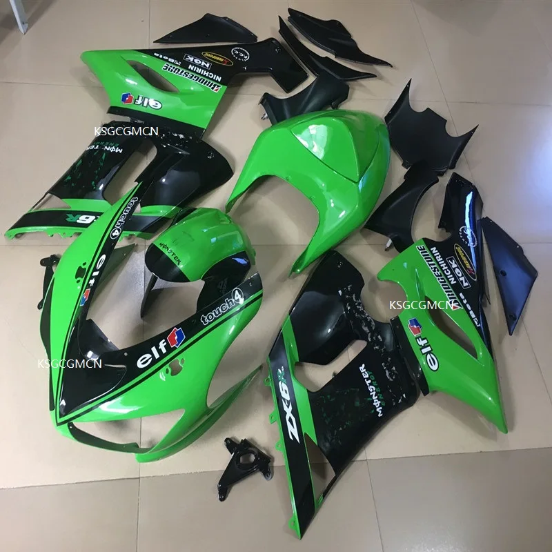 Зеленый черный полный ABS ZX6R 05 06 пластиковые инъекции бодиборд формы обтекатель
