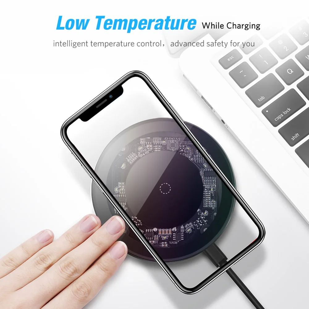 10 Вт Qi Беспроводной Зарядное устройство для iPhone XS Max X 8 плюс XR Samsung Galaxy S8 S9 быстро