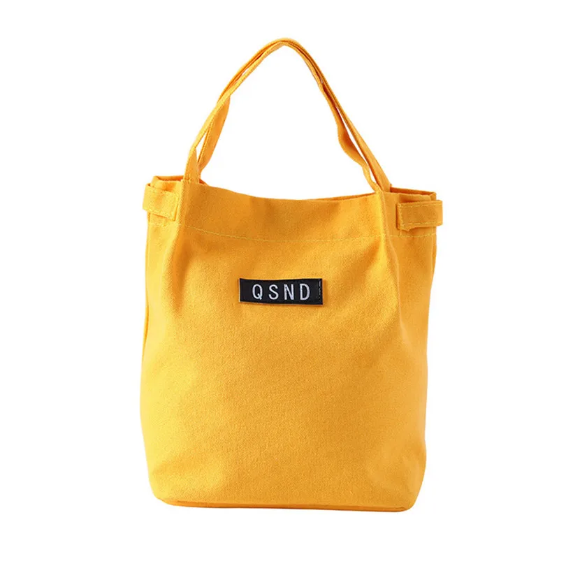 

6 Colors simple cotton Portable Canvas Lunch Bag High Quality Food Cooler Picnic Bags Women Thermal Lunchbox Children Milk Bag30