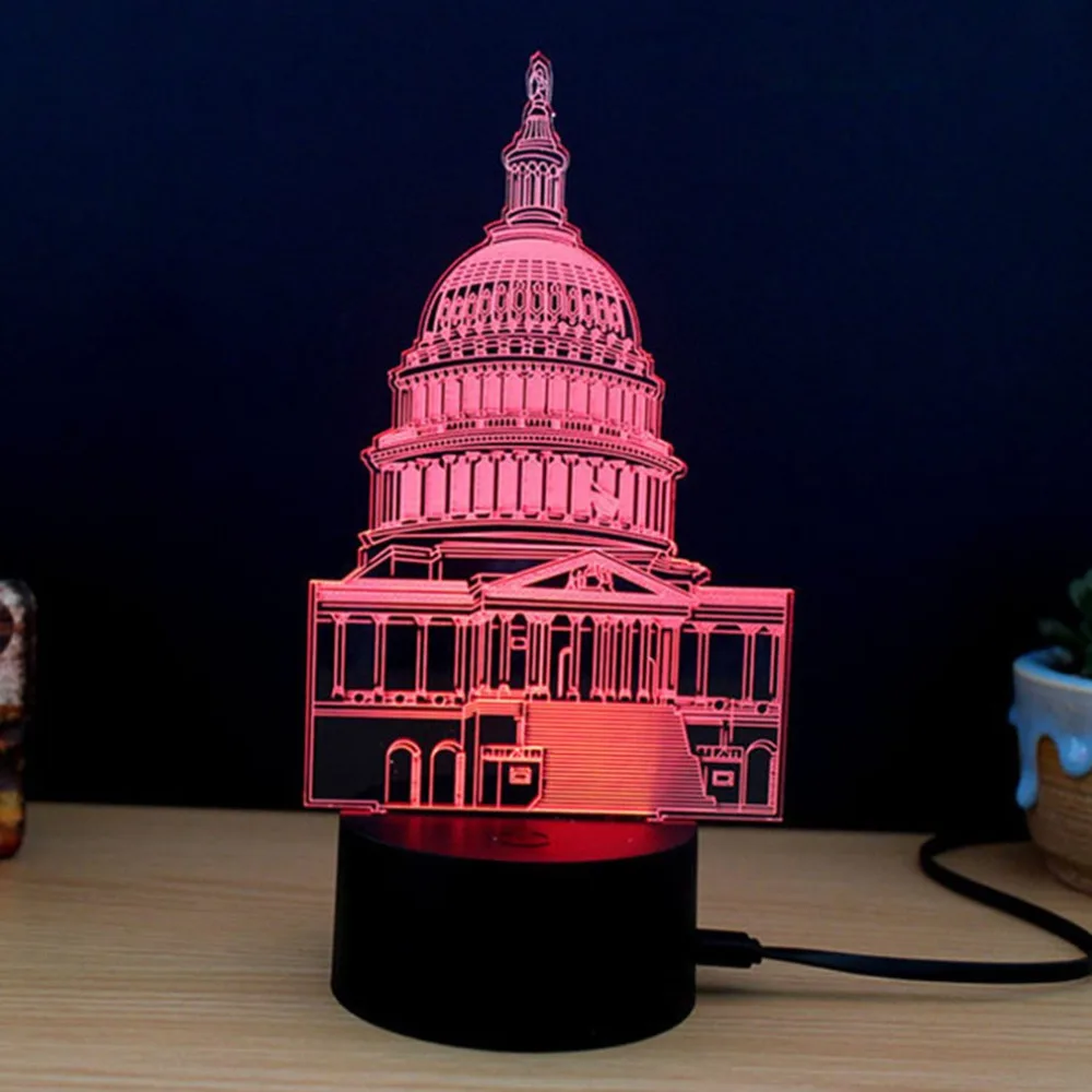 USB Touch Switch Table Desk Light 3D Acrylic LED Night Lamp Atmosphere for Home Office Best Gift | Лампы и освещение