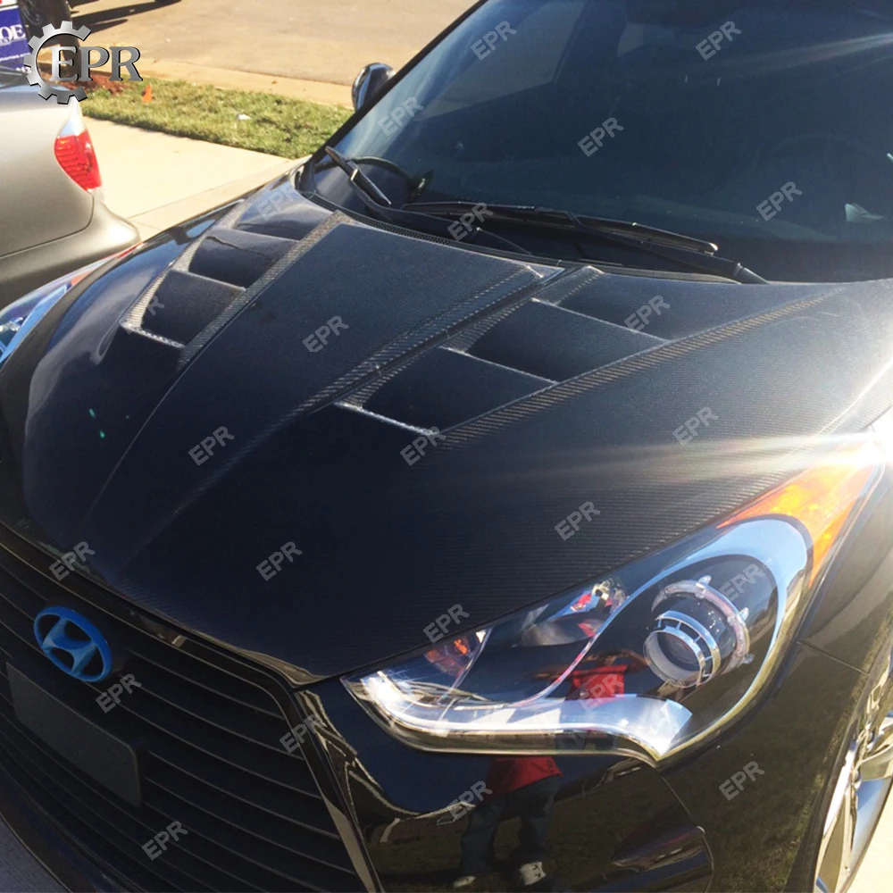 УГЛЕРОДНЫЙ ВЕНТИЛИРУЕМЫЙ КАПОТ ДЛЯ Hyundai Veloster углеродное волокно наборы тюнинг