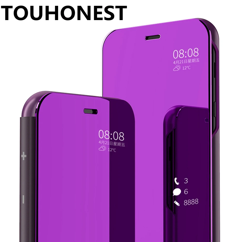 Зеркальный прозрачный чехол-книжка для Samsung Galaxy S20 Plus S9 Note 8 S7 edge A51 A71 чехол S8 plus note 10