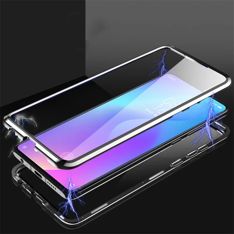 R just магнитный металлический бампер для Xiaomi mi 9 Mi9 SE Mi 9T закаленное стекло передняя