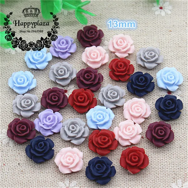 mix colors 50pcs 50 шт смешанные цвета милые античные цветы из полимера, розы с плоским основанием Кабошон DIY Ювелирные изделия/Ремесло Скрапбукинг, 13 мм - Цвет: mix colors 50pcs