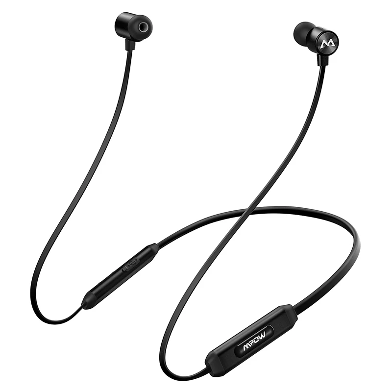 Mpow A3 Bluetooth наушники CVC 6,0 с шумоподавлением магнитные спортивные наушники IPX7 водонепроницаемые беспроводные наушники для занятий спортом - Цвет: Black
