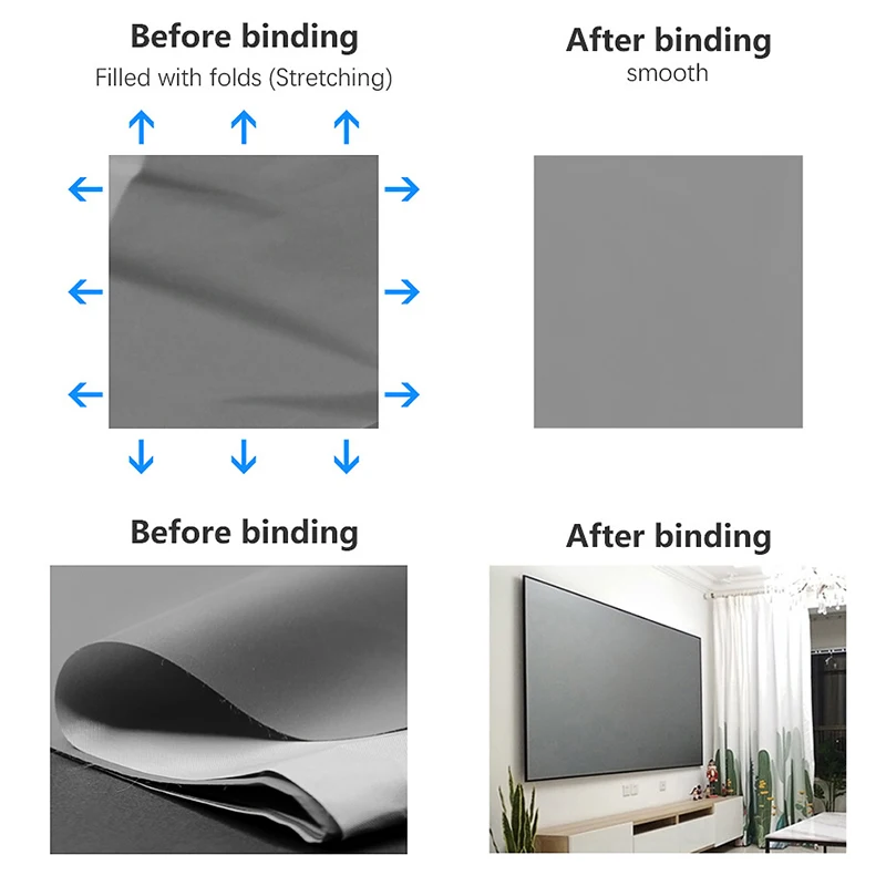AUN Anti-Light Projection Screen for DLP LED 1080P 4K Projector Portable Reflective Good at Day Time Use Up to 133 Inch | Электроника