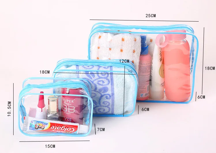 3 шт. прозрачный водонепроницаемый косметический контейнер органайзер