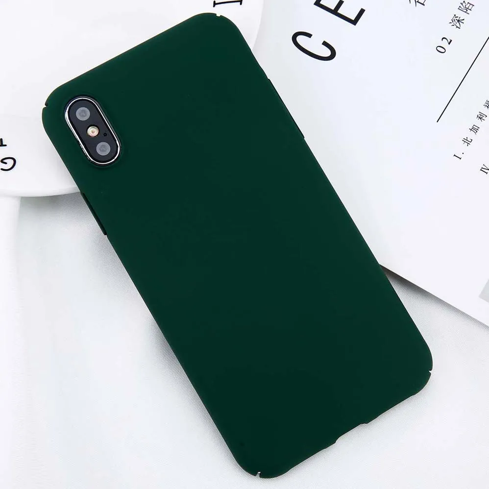 Для iPhone11PRO 11 X Xs Max XR 8 7 Простой однотонный чехол для телефона тонкий матовый Жесткий PC задняя крышка для iPhone 8 7 6S Plus чехол s