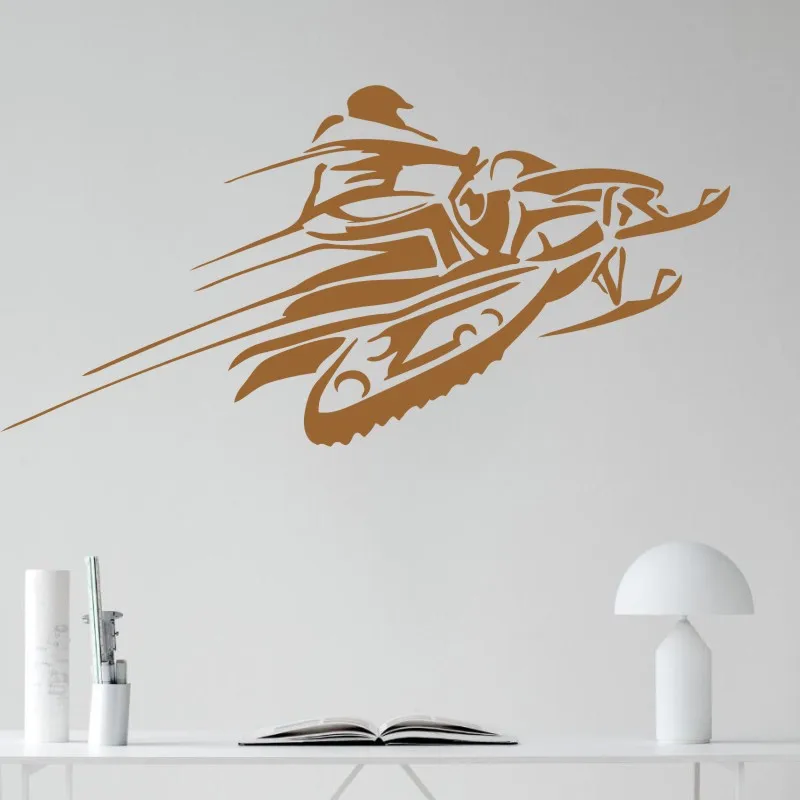 Снегоходы настенные виниловые наклейки в виде Фотообоев c переводными