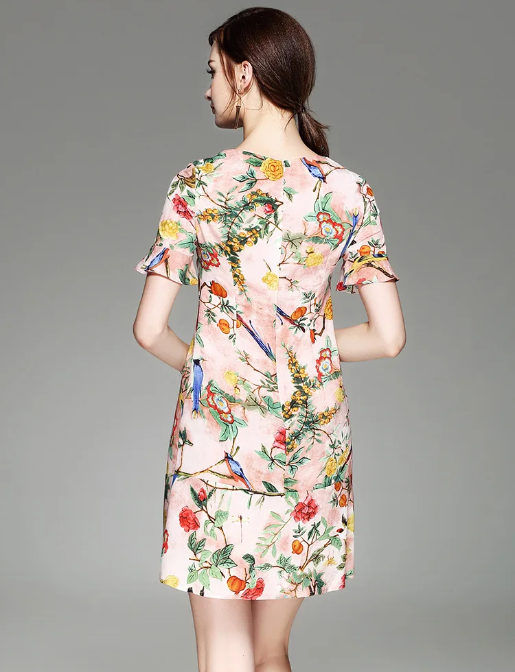 Женские платья весна 2017 летнее платье Европейский дизайн расширяющимся рукавом