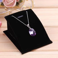 soft velvet jewelry necklace pendant drop chain display holder standing stand hot