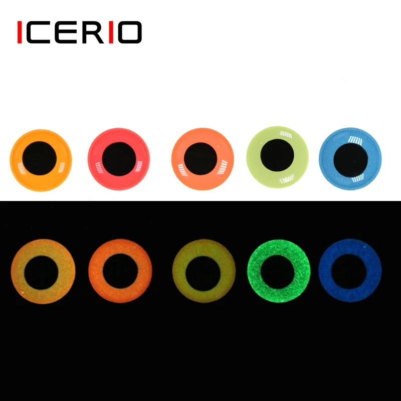 ICERIO 50 шт. светящиеся 3D эпоксидные рыбные глаза для завязывания мух стример приманка джиг приманка изготовление материала