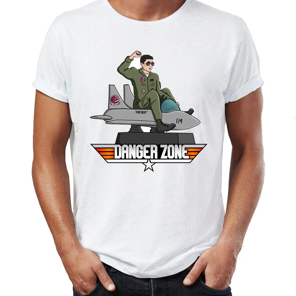 Футболка мужская с надписью Archer модная тенниска из стерлингового серебра майка