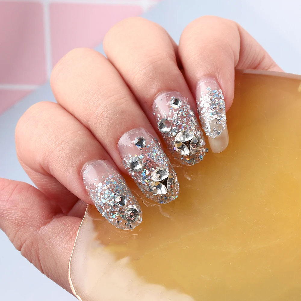 24 шт./компл. многоразовые Готовые накладные ногти с задней наклейкой лента белые