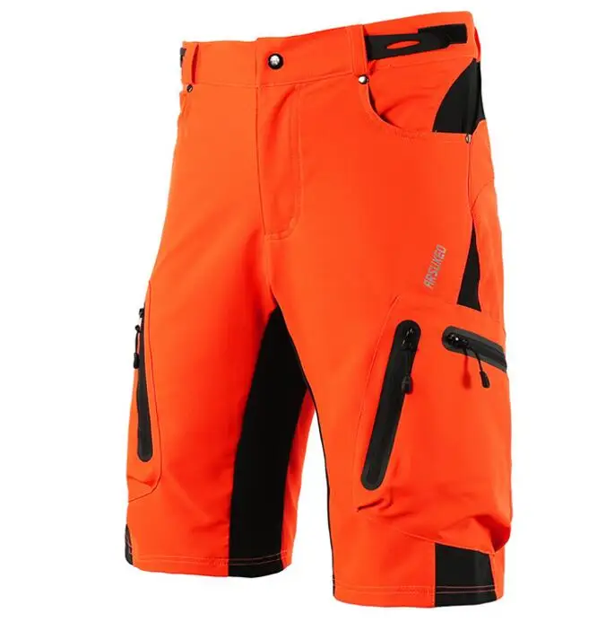 1202 Orange ARSUXEO мужские спортивные шорты для велоспорта, быстросохнущие шорты для горного велосипеда, водостойкие шорты для горного велосипеда - Цвет: 1202 Orange