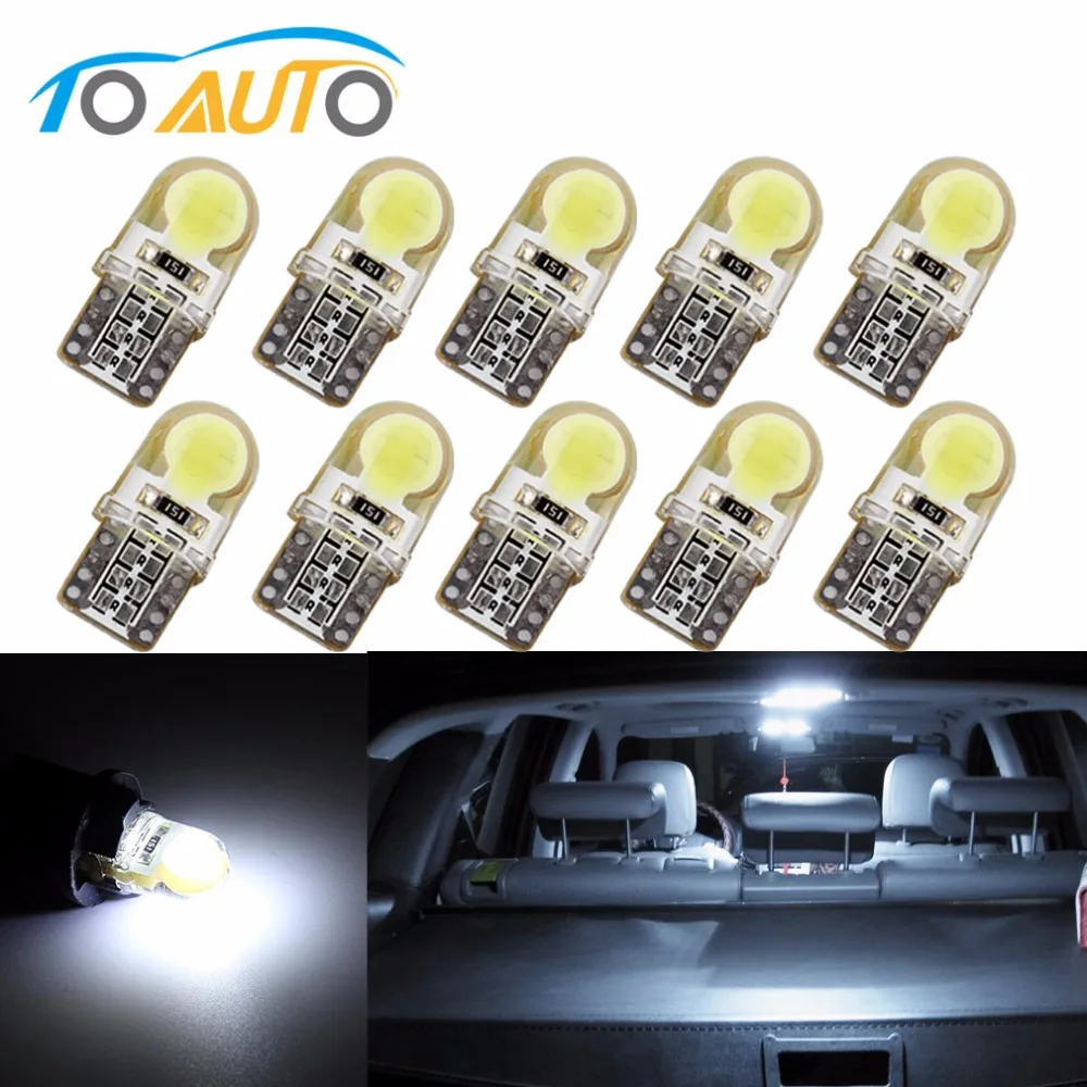 10 шт. автомобильная лампа T10 Pure White 194 W5W 168 COB 8 SMD кварцевая Автомобильная