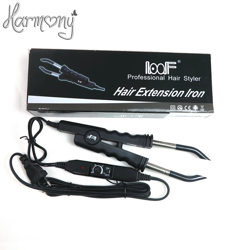 Дешевая доставка! Черный и розовый новый утюжок для наращивания волос инструмент