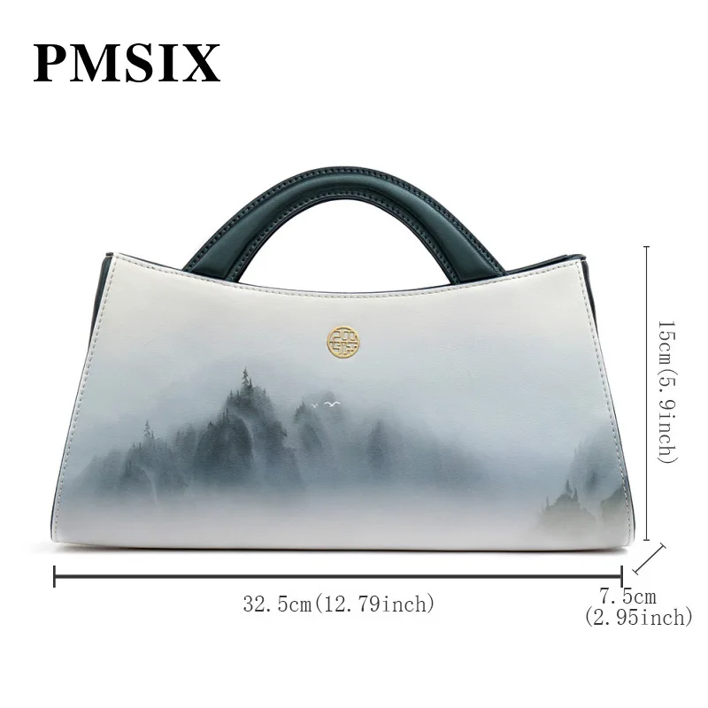 PMSIX модные женские сумки с принтом из сплит кожи Женские винтажные мессенджеры