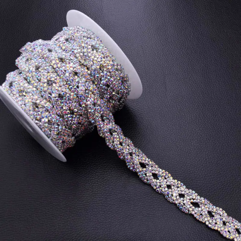 10 ярдов/партия блестящее прозрачное стекло AB женские свадебные стразы шьют на