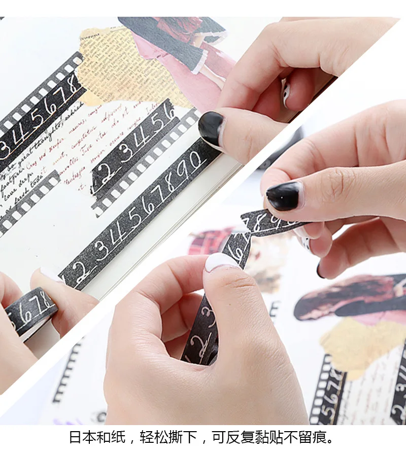 Lovedoki винтажная декоративная лента с цифрами бумажные ленты Washi аксессуары для