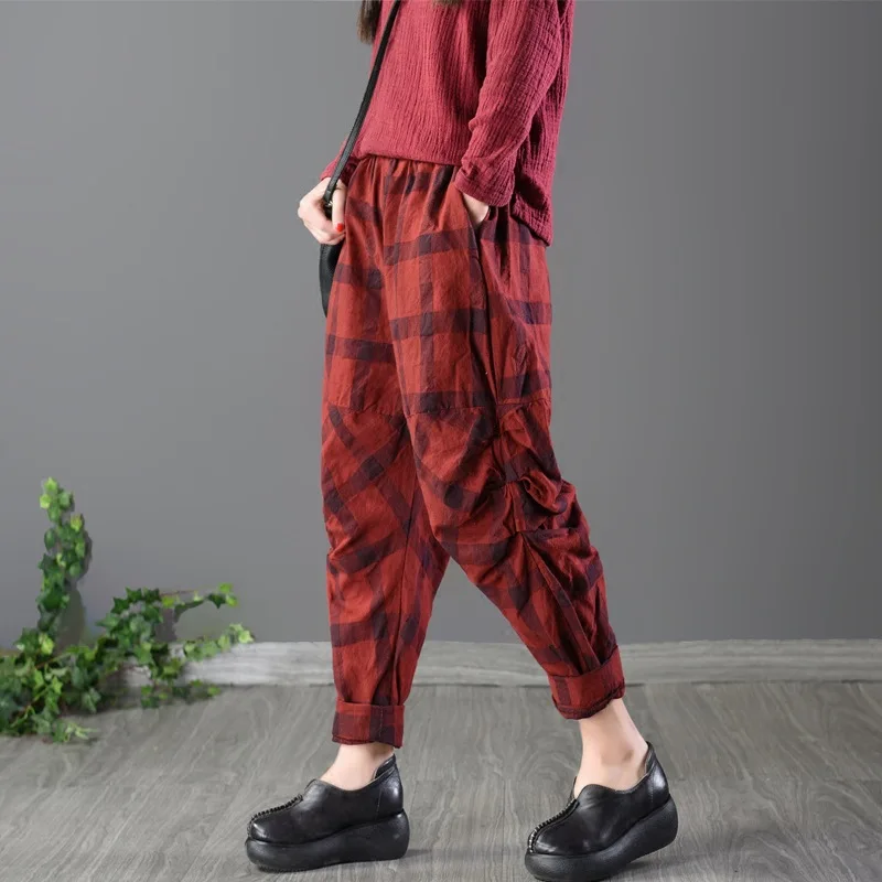 81000 брюки взрывобезопасные модели ретро арт клетчатые хлопковые с редисом