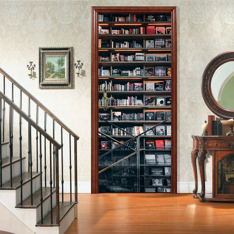 2 шт. 77*200 см книжная полка дизайн с клеевой самоклеящиеся настенные Бумага ПВХ 3D