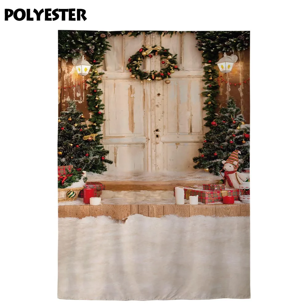 Allenjoy фон для фотосъемки рождественское крыльцо венок деревянная дверь студийный