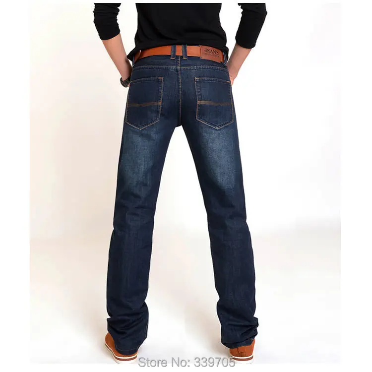 Plus Size 28-46 New Autumn Fashion Leisure Straight Jeans for Men Dark Blue Color Denim Winter Trousers Perfume | Мужская одежда