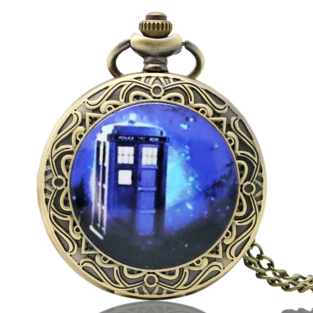 Dr. Who кварцевые карманные часы ожерелье карманные часы Изысканные Красивые Подвесные часы с цепочкой для мужчин и женщин Подарки