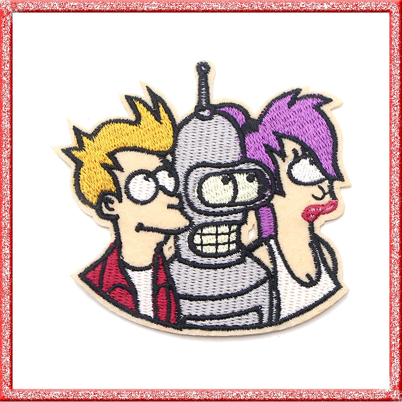Futurama мультфильм DIY вышитые железные нашивки одежда аппликации Косплей Джерси кошелек сумка брошь в виде ботинка стикер E0111