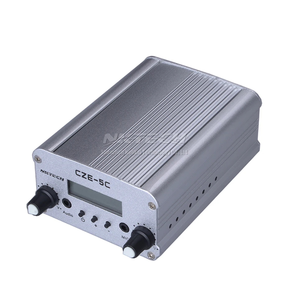 NKTECH CZE-5C PLL fm-передатчик радио вещательная станция 1 Вт/5 Вт стерео частота 76-108 МГц Профессиональный кампус усилители аудио