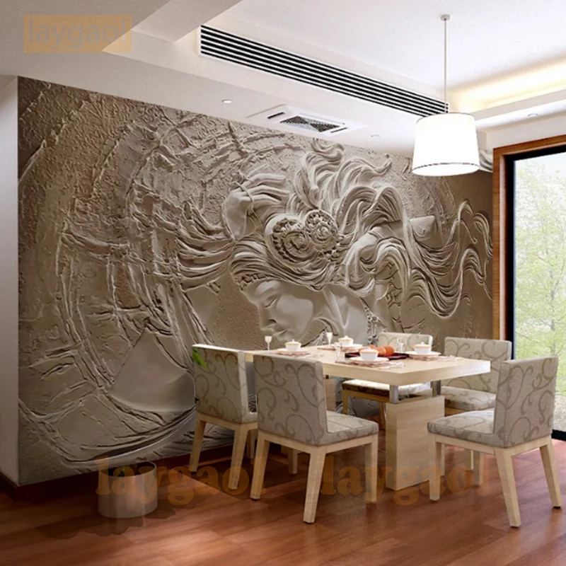 Large Photo Wallpaper 3d stereo relief Wallpapers for Walls Art Decor mural 3D Wall Mural embossed Sex Girl decorative picture |