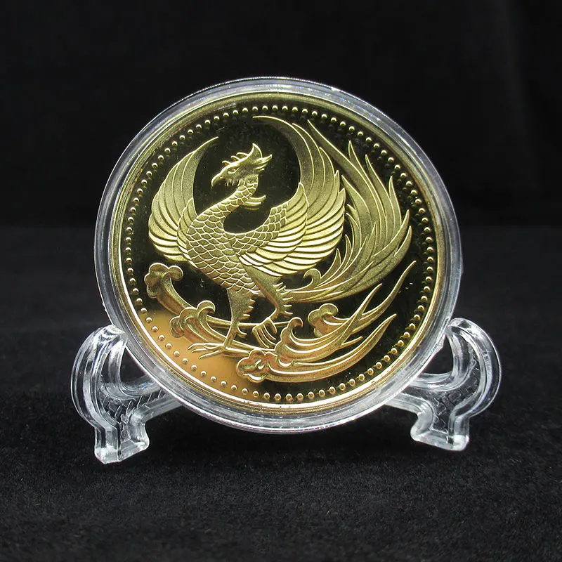 Новинка 2019 японская Золотая Хризантема Феникс металлические монеты сувенир