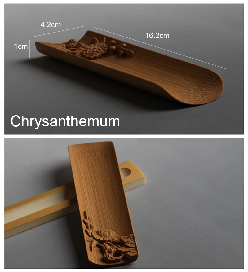 Натуральный Бамбук ручной работы резьба кофейные инструменты Лопата скобки