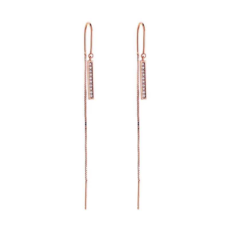 Корейские модные ювелирные изделия простые серьги-капли из розового золота с