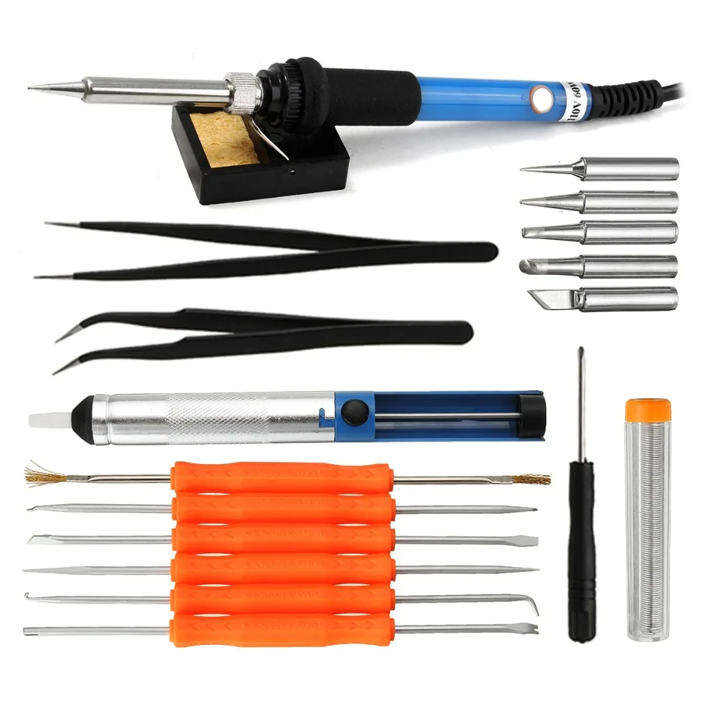 110V/220V 60W Electric Adjustable Temperature Welding Soldering Iron Tool Kit Set | Инструменты