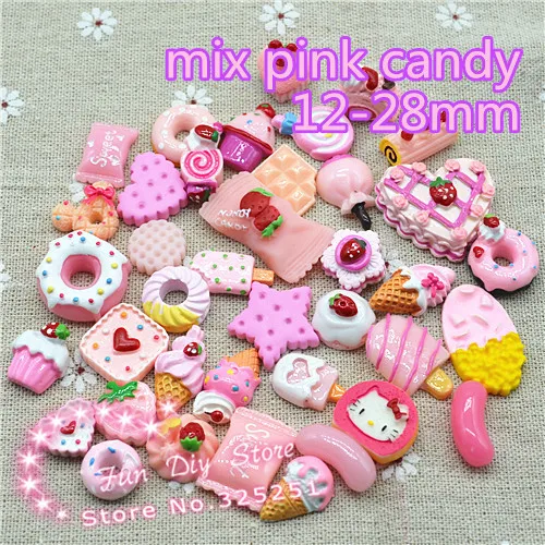 3D Розовый пирог с мороженым кабошоны для украшения конфет плоской задней