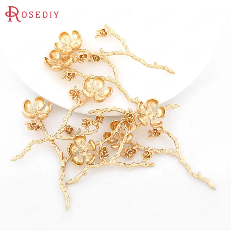 Латунная фурнитура для ювелирных изделий сделай сам 2 шт. 65 х29 мм 24 К золото без