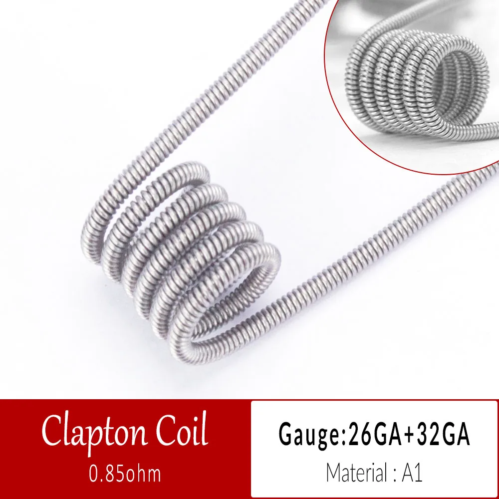 Катушки отец 10 шт./кор. Alien Clapton Flat Twisted Fused Clapton с сопротивлением Quad Тигр нагрева электронная сигарета провод готовые катушки - Цвет: Clapton Coil 26ga