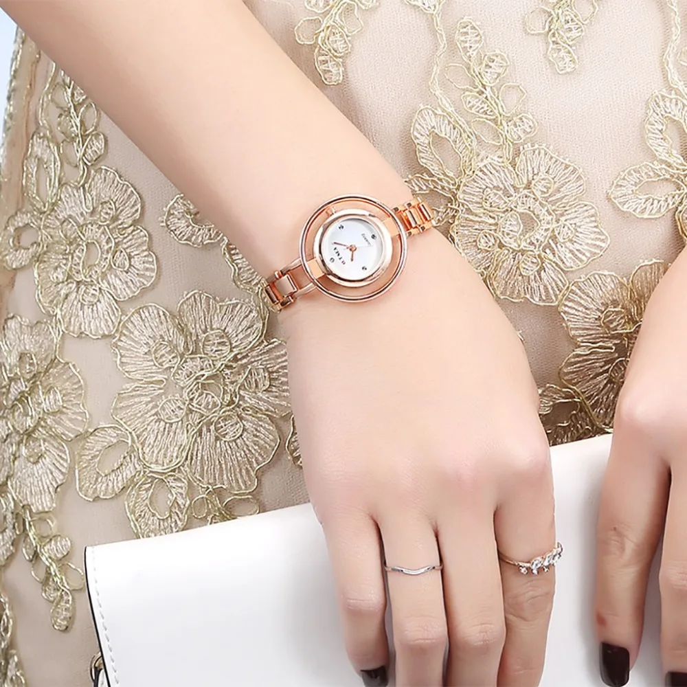 

New Fashion Rhinestone Watches Women Stainless Steel Bracelet Wrist Watch Ladies Casual Dress Quartz Watch Relogio Feminino #c