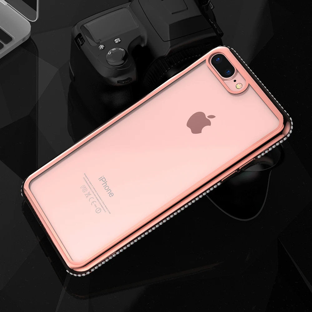 Diamond Transparent Phone Case For iPhone X 10 Cover Thin Soft TPU Silicone 8 7 Plus 6 6S 5 5S SE Accessories |