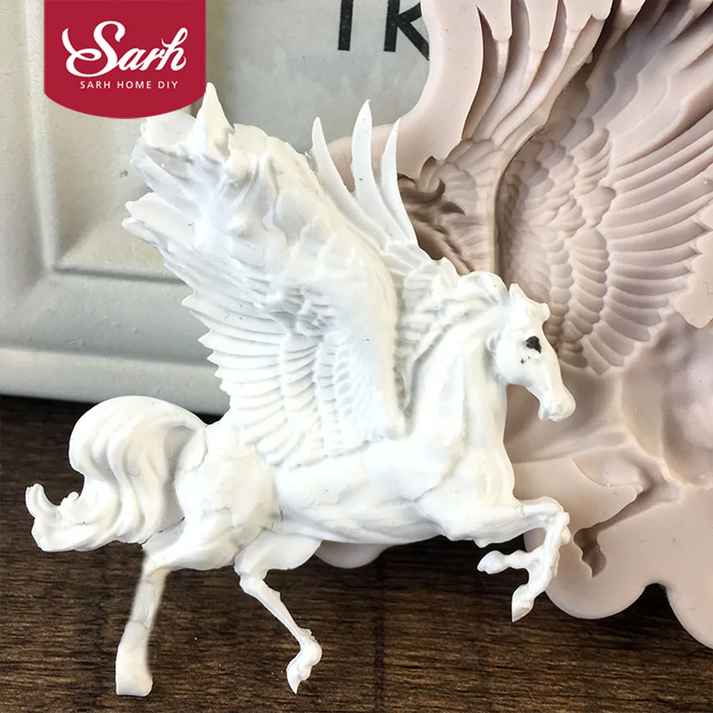 Пегас лошадь с крыльями помадка формы для торта шоколадная форма кухни выпечки