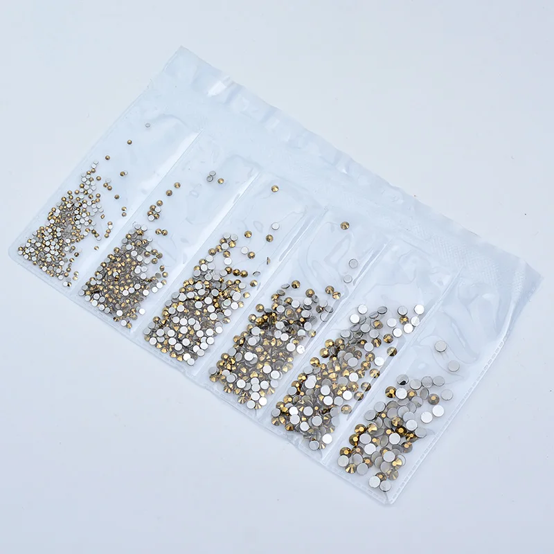 Gold JUNAO ss 6, 8, 10, 12, 16, 20 разных размеров, стразы из стекла AB для украшения ногтей, камни с плоской задней поверхностью и клей для кристаллов со стразами - Color: Gold